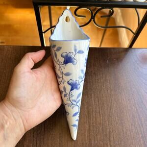 Blue & White Porcelain Wall Pocket Andrea by Sadek